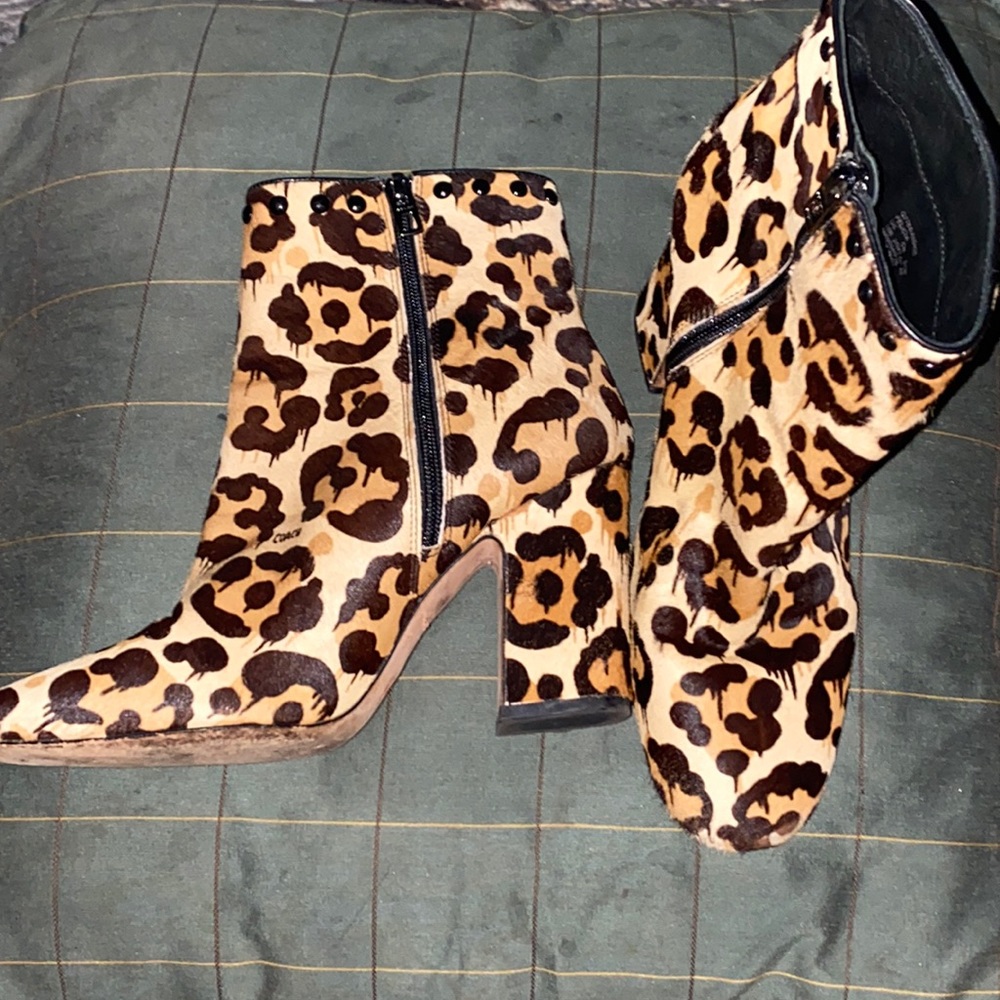 Coach Cheetah print ankle booties